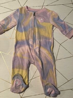 Converse Pastel Tie-Dye Footed One-Piece - Pink, Yellow, Blue